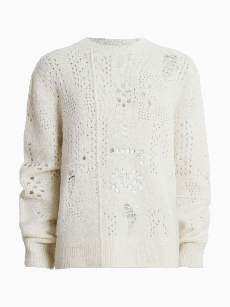 AllSaints White Hadwin Crew Jumper - Image 7 of 7 AllSaints White Hadwin Crew Jumper - Image 7 of 7