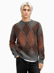 AllSaints Black Mord Crew Jumper - Image 1 of 7