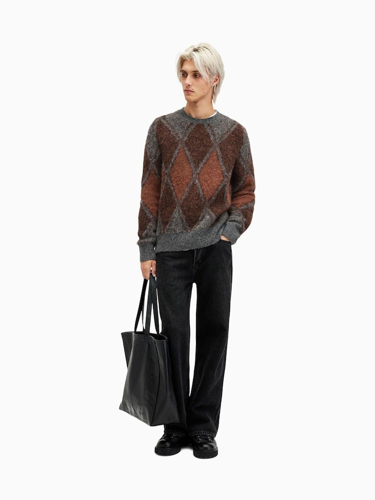 AllSaints Black Mord Crew Jumper - Image 2 of 7