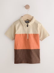 Stone Pure 100% Cotton Colour Block Polo T-Shirt - Image 1 of 1