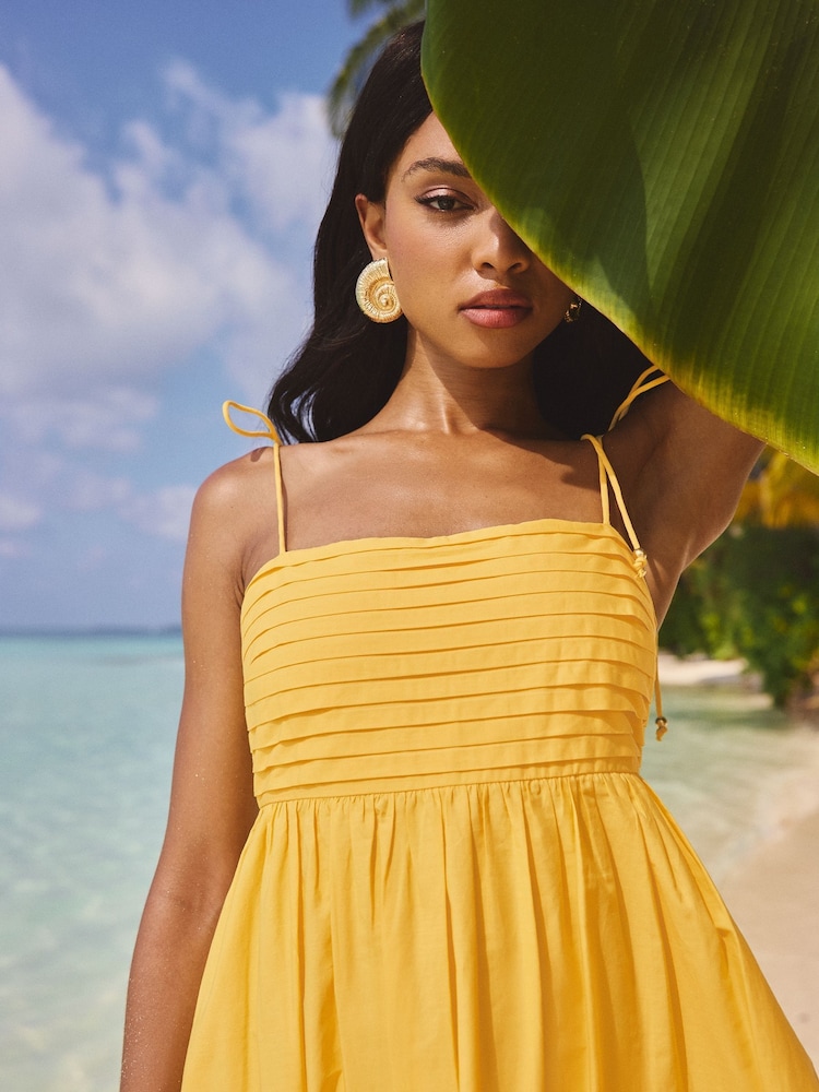 Lipsy Yellow Puffball Detail Mini Dress - Image 2 of 4