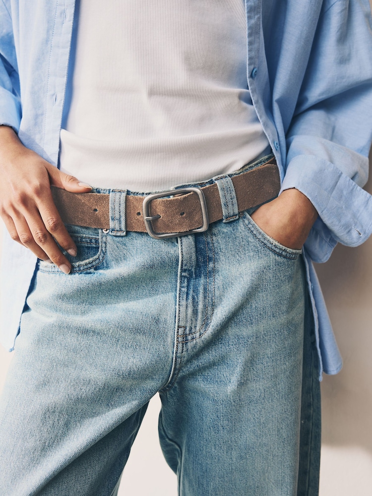 pardo - Premium Made In Italy Casual Wide Belt - Imagem 2 de 5