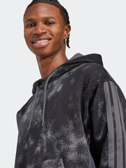 adidas Grey All Over Print Colourblock Hoodie - Image 4 of 6