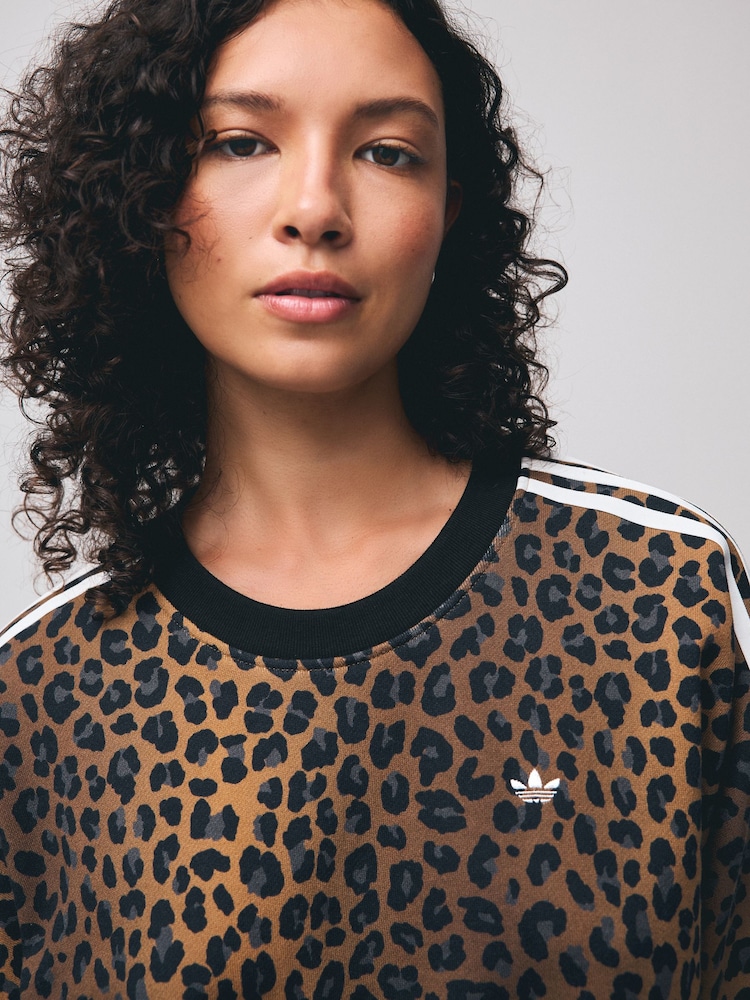 Buy adidas Originals Natural Leopard Crewneck 100% Cotton