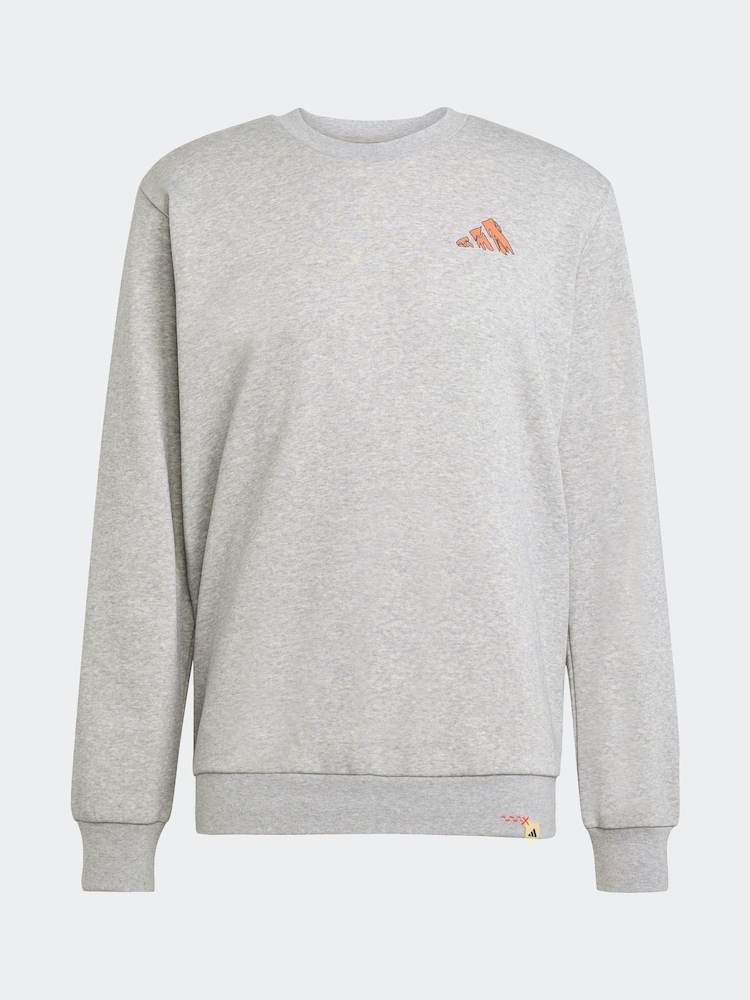 adidas Grey Doodle Hunt Hike Graphic Sweatshirt - Image 6 of 6 adidas Grey Doodle Hunt Hike Graphic Sweatshirt - Image 6 of 6