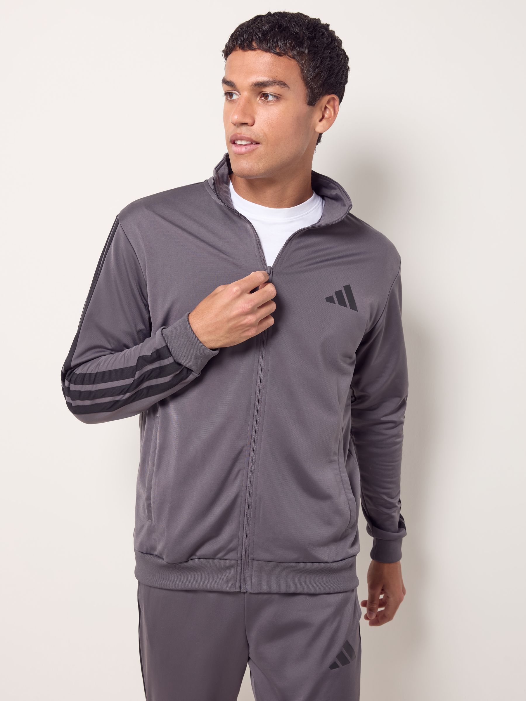 Buy adidas Grey Sportswear Basic 3-Stripes Tricot Tracksuit from