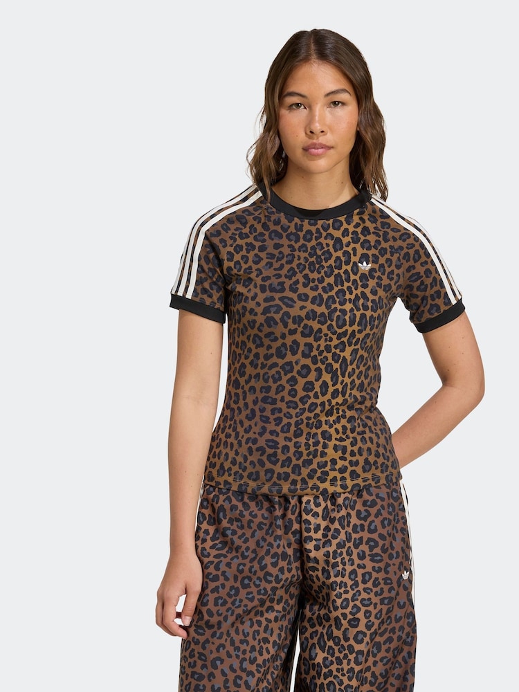 adidas Originals Leopard Cali Slim T-Shirt - Imagem 1 de 5