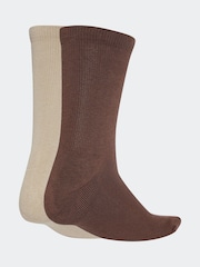 adidas Originals Brown 2-Toned Crew Socks 2 Pack - Image 2 of 4