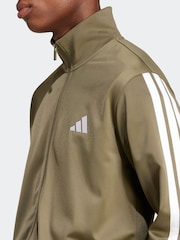adidas Green Sportswear Basic 3-Stripes Tricot Tracksuit - Image 4 of 6