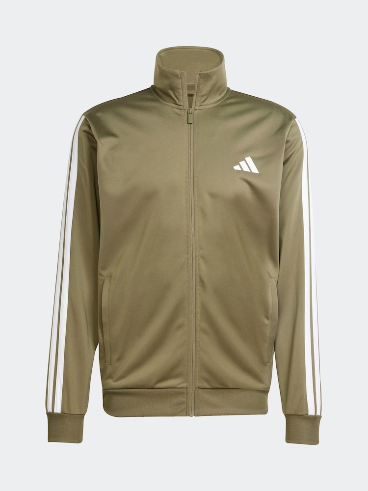 adidas Green Sportswear Basic 3-Stripes Tricot Tracksuit - Image 6 of 6
