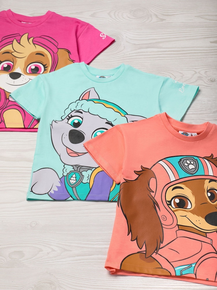 Vanilla Underground Pink Girls Paw Patrol 100% Cotton T-Shirts 3 Pack - Image 6 of 6