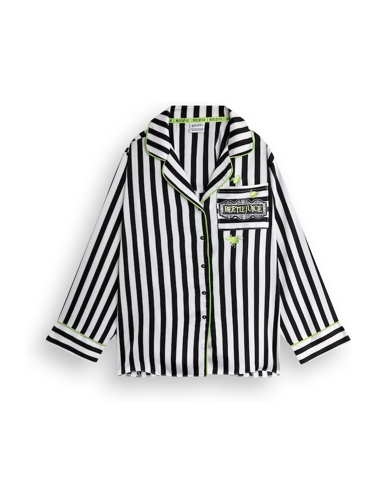 Vanilla Underground Black Womens Beetlejuice Pyjamas - Image 1 of 6 Vanilla Underground Black Womens Beetlejuice Pyjamas - Image 1 of 6
