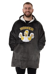 Vanilla Underground Black Mens The Simpsons Homer Blanket Hoodie - Image 1 of 6