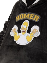 Vanilla Underground Black Mens The Simpsons Homer Blanket Hoodie - Image 4 of 6