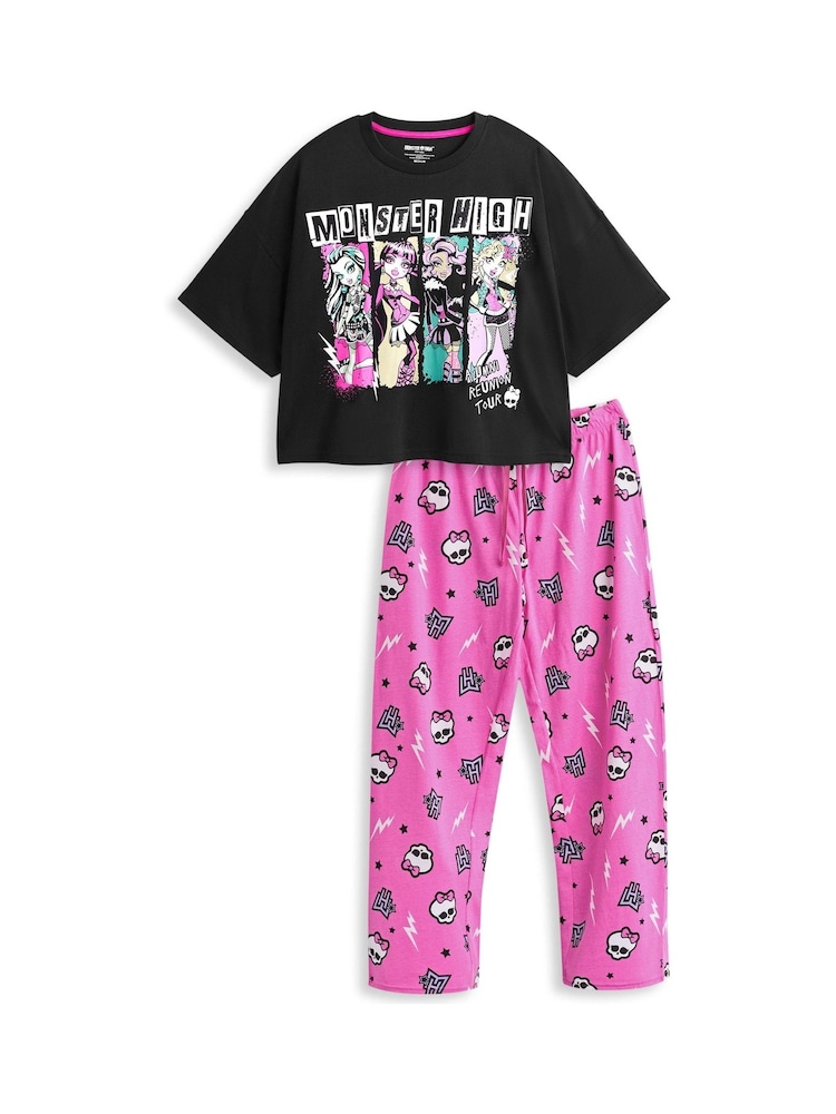Vanilla Underground Black Womens Monster High 100% Cotton Pyjamas - Image 1 of 9 Vanilla Underground Black Womens Monster High 100% Cotton Pyjamas - Image 1 of 9