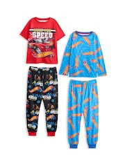 Vanilla Underground Blue Boys Hot Wheels Pyjamas 2 Pack - Image 1 of 7