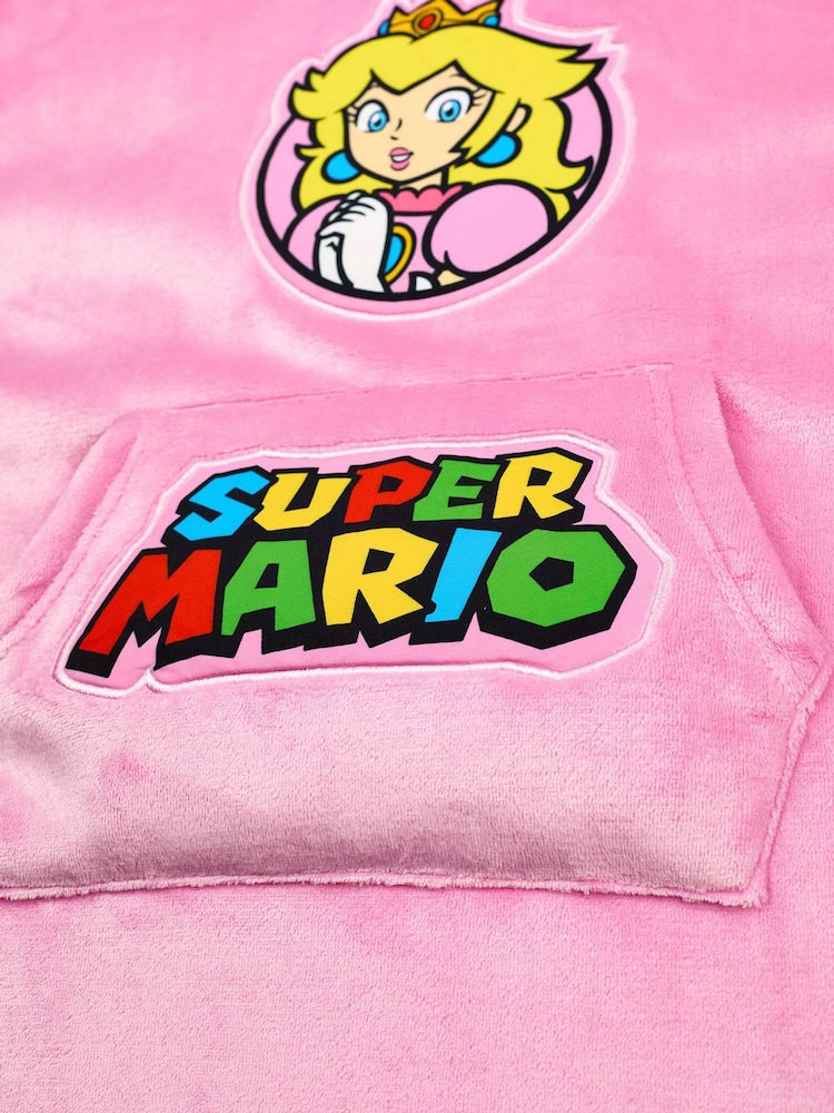 Vanilla Underground Pink Kids Super Mario Character Blanket Hoodie - Image 5 of 6