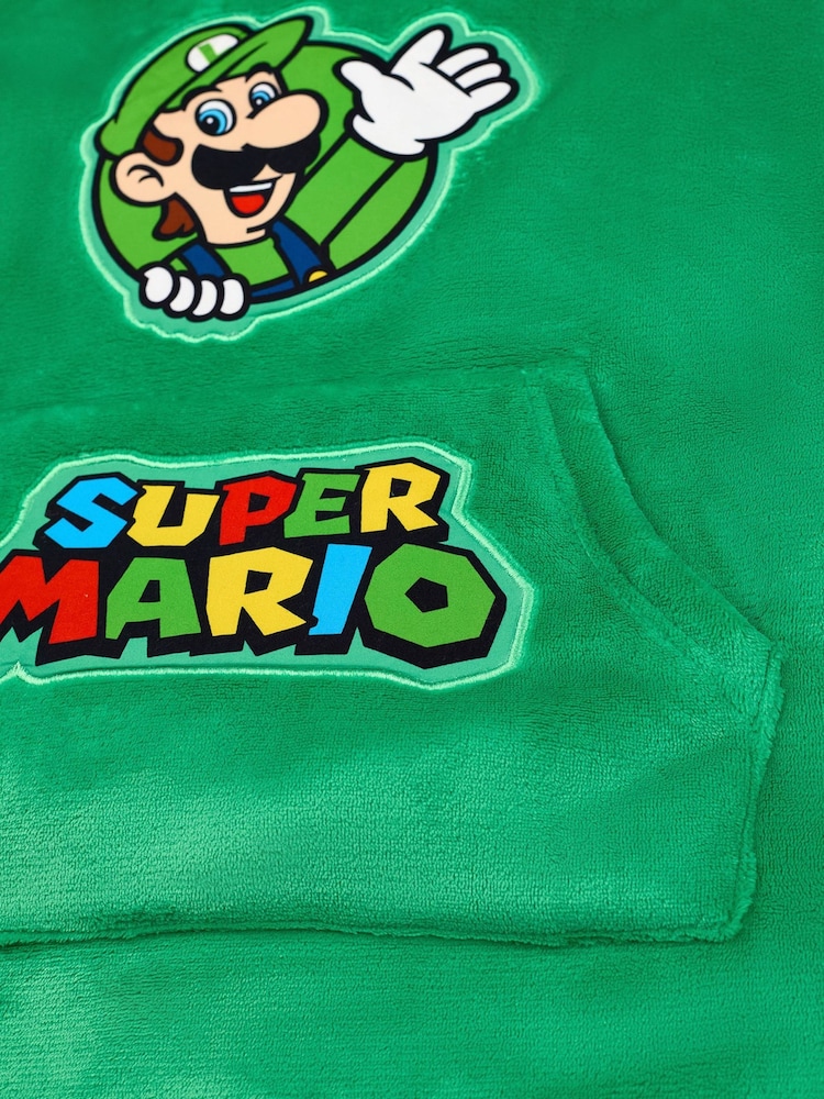 Vanilla Underground Green Kids Super Mario Character Blanket Hoodie - Image 5 of 6