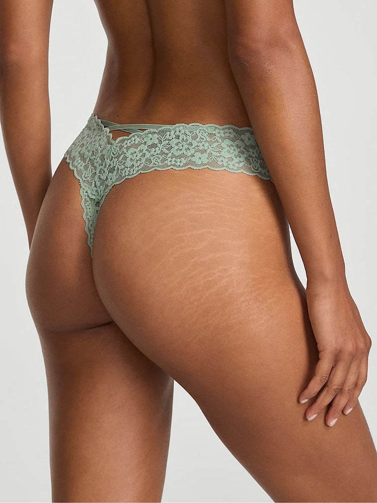 Victoria's Secret Seasalt Green Thong Strappy Back Knickers - Image 2 of 2