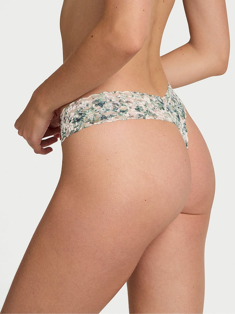 Victoria's Secret White Floral Thong Knickers - Image 2 of 2