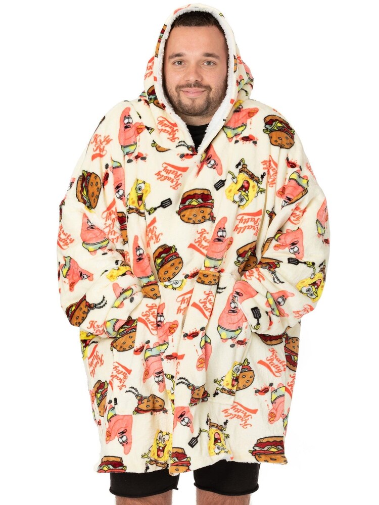 Vanilla Underground White SpongeBob Adult Blanket 100% Cotton Hoodie - Image 5 of 6