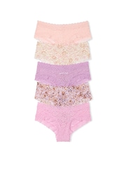 Victoria's Secret Pink/Puprle Cheeky 5 Pack Knickers - Image 1 of 2