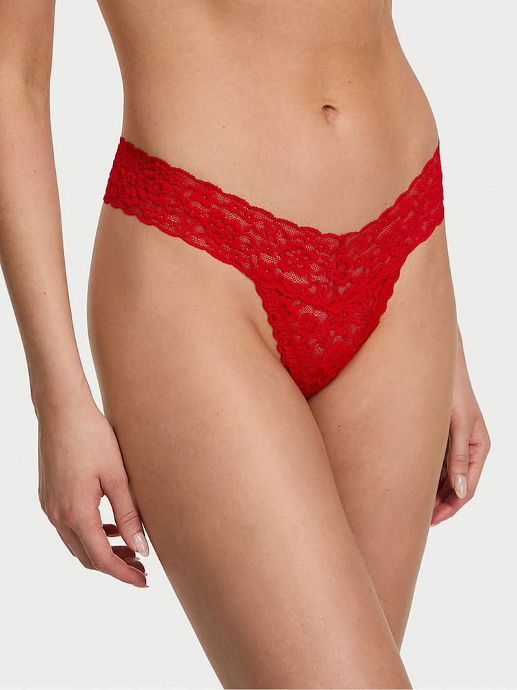 Victoria's Secret Lipstick Red Thong Knickers - Image 1 of 3