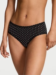 Victoria's Secret Black Multicolour Dot Cheeky Cotton Lace Waist Knickers - Image 1 of 2