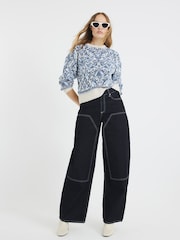 River Island Blue Paisley Jacquard Jumper - Image 3 of 6