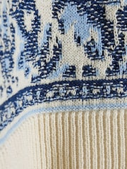 River Island Blue Paisley Jacquard Jumper - Image 6 of 6