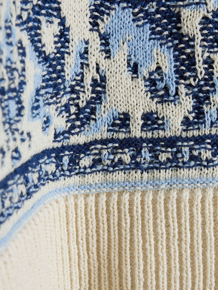 River Island Blue Paisley Jacquard Jumper - Image 6 of 6 River Island Blue Paisley Jacquard Jumper - Image 6 of 6
