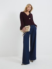 River Island Asymmetric Button pletena jopa - Slika 2 iz 6