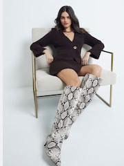 River Island Brown Asymetric Wrap Mini Skirt - Image 3 of 6