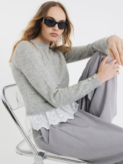 River Island Grey Frill Rara Jumper - Image 3 of 5