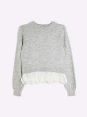 River Island Grey Frill Rara Jumper - Image 4 of 5