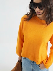 River Island Orange Ribbed Edge Jumper - Image 1 of 6