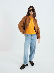 River Island Orange Ribbed Edge Jumper - Image 2 of 6