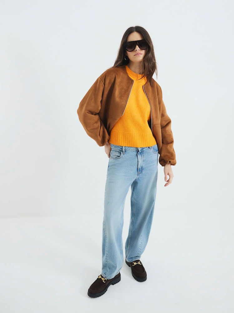 River Island Orange Ribbed Edge Jumper - Image 2 of 6