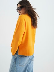 River Island Orange Ribbed Edge Jumper - Image 3 of 6
