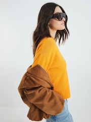 River Island Orange Ribbed Edge Jumper - Image 4 of 6