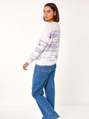 Roman White Space Dye Fluffy Knit Jumper - Image 3 of 5