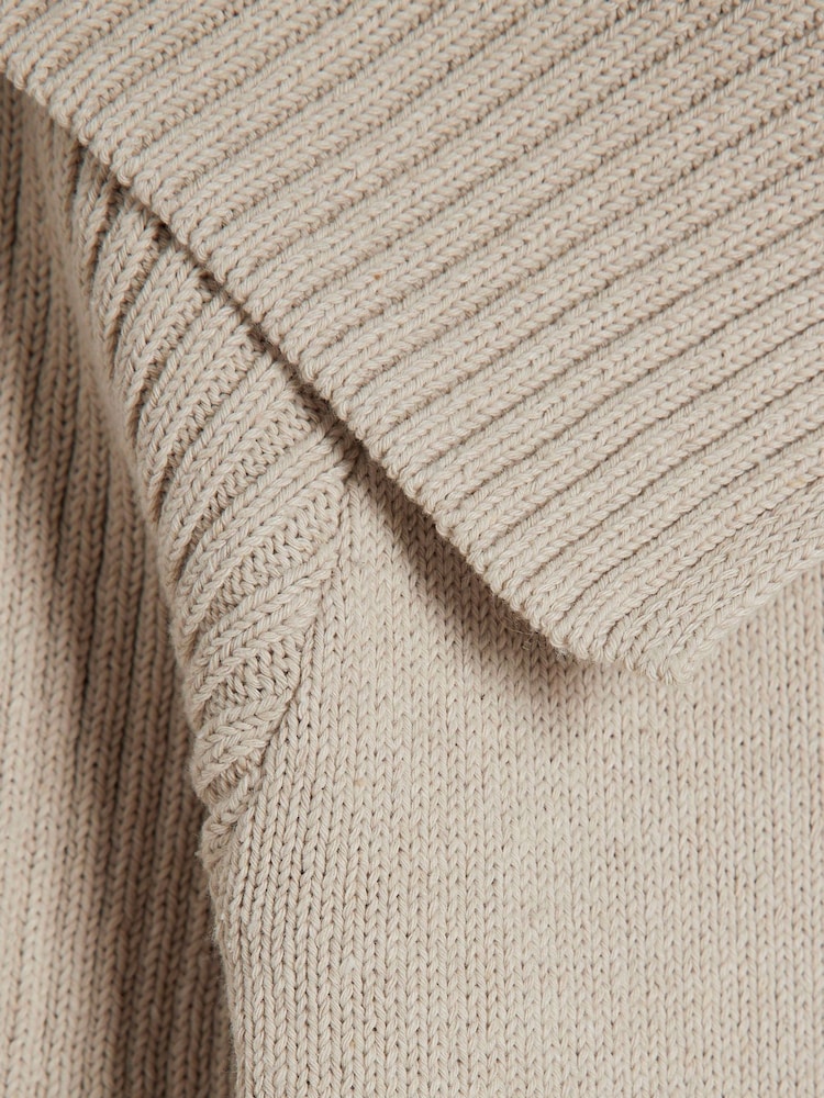 River Island Cream Bardot Jumper with Zip - Image 6 of 6
