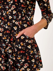 Roman Black Floral Print Pocket Detail Tunic - Image 5 of 5