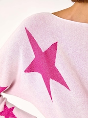 Roman Pink Star Jacquard Jumper - Image 5 of 5