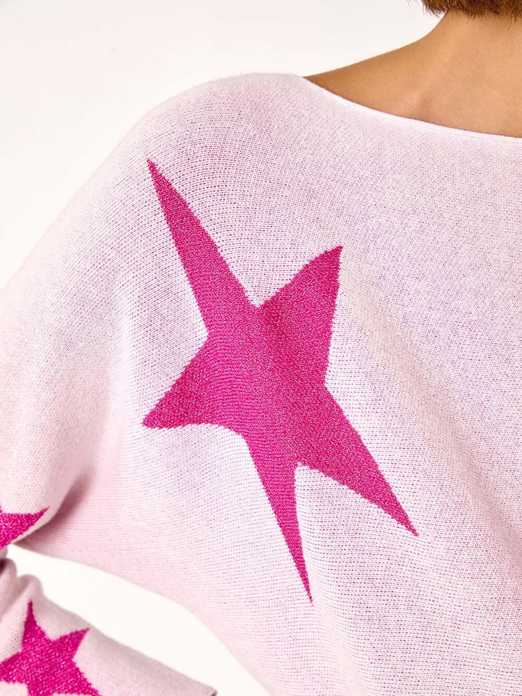 Roman Pink Star Jacquard Jumper - Image 5 of 5