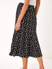 Roman Black Polkadot Print Panel Skirt - Image 3 of 5