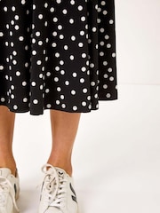 Roman Black Polkadot Print Panel Skirt - Image 5 of 5