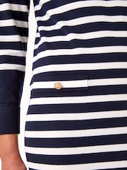 Azul - Vestido midi de malha com estampa de listras romanas - Imagem 5 de 5
