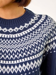 Roman Blue Nordic Knitted Dress - Image 5 of 5