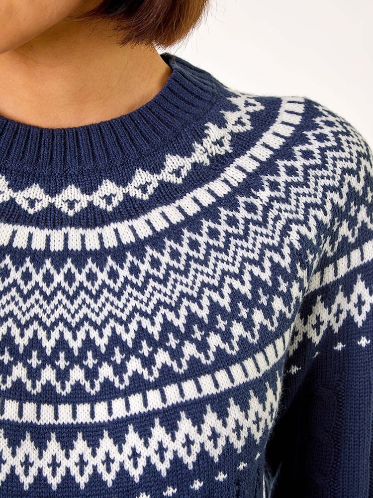 Roman Blue Nordic Knitted Dress - Image 5 of 5